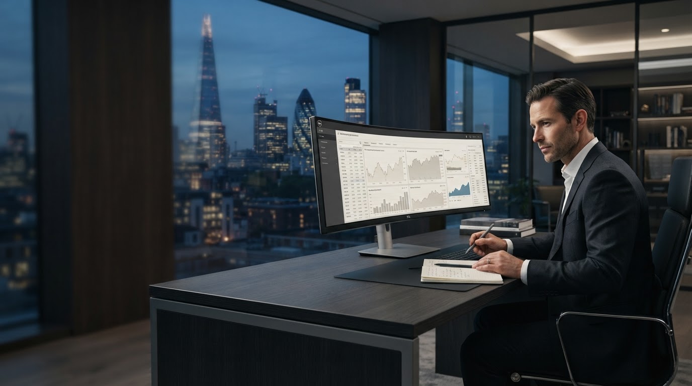 Choice Dividex team analysing dividend reinvestment models on screens